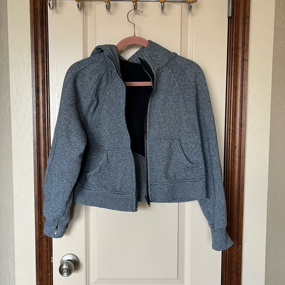 Gray Zip-Up scuba Hoodie